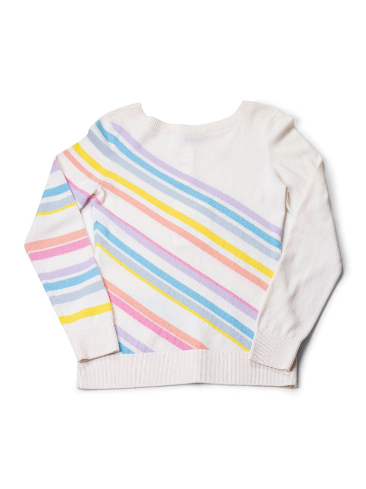 Top Quality Chanel Cashmere CC Logo La Pausa Stripe Sweater White