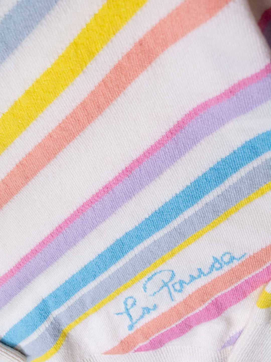 Top Quality Chanel Cashmere CC Logo La Pausa Stripe Sweater White