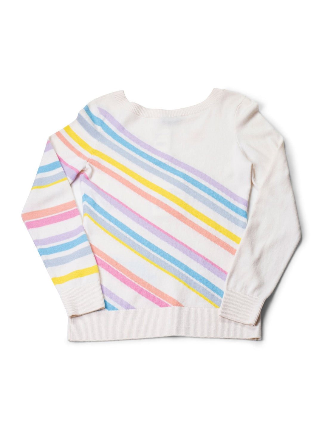 Top Quality Chanel Cashmere CC Logo La Pausa Stripe Sweater White