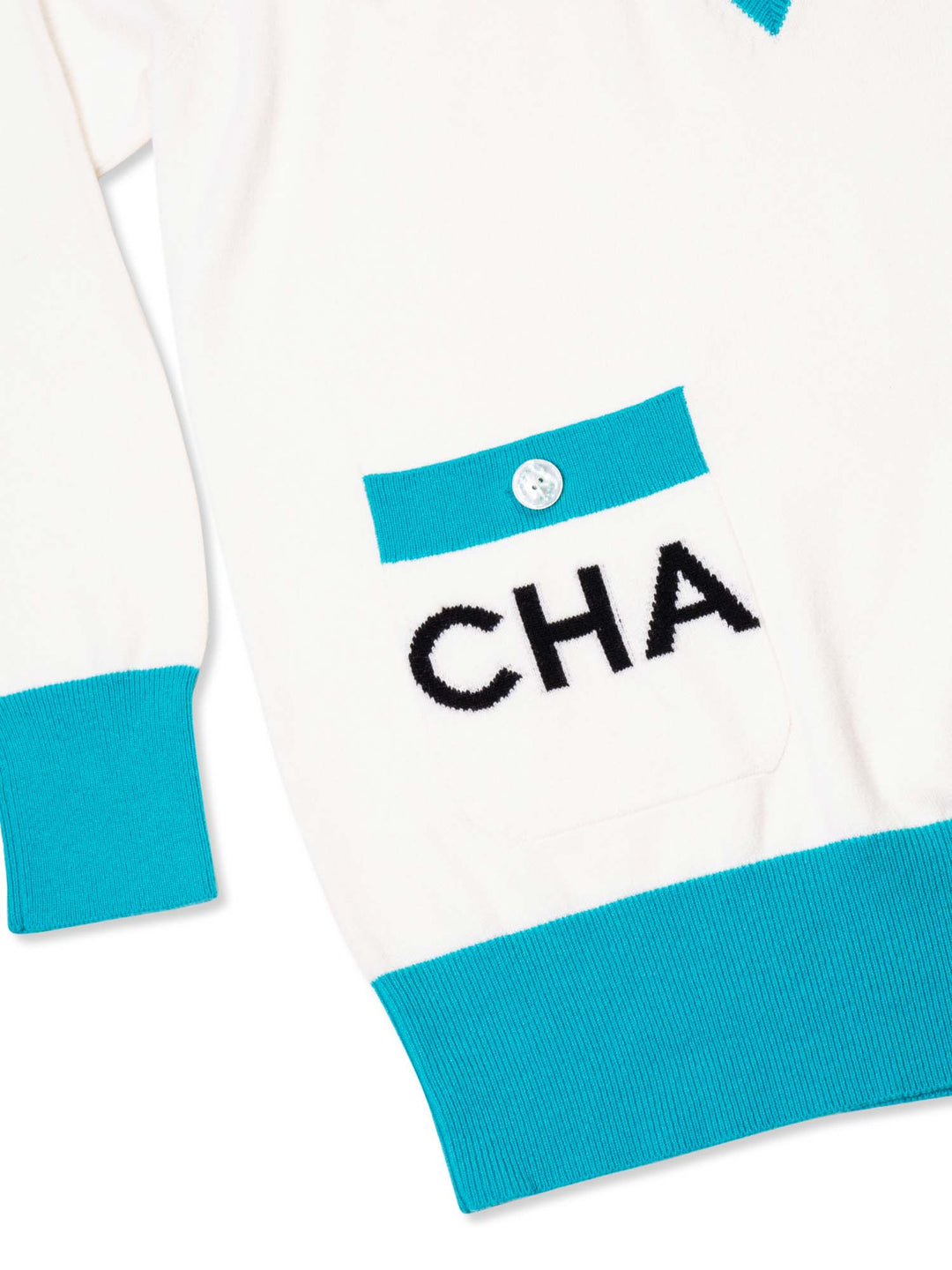 Top Quality Chanel Cashmere Logo Runway La Pausa Sweater White