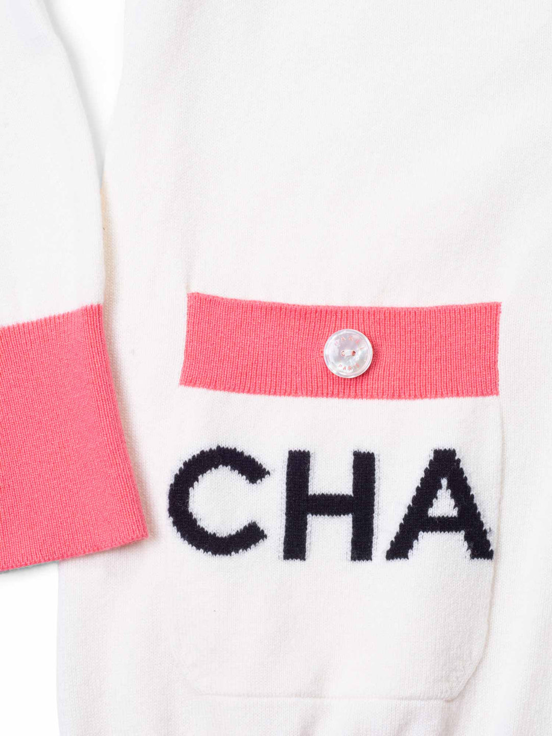 Top Quality Chanel Cashmere Logo Runway Sweater White