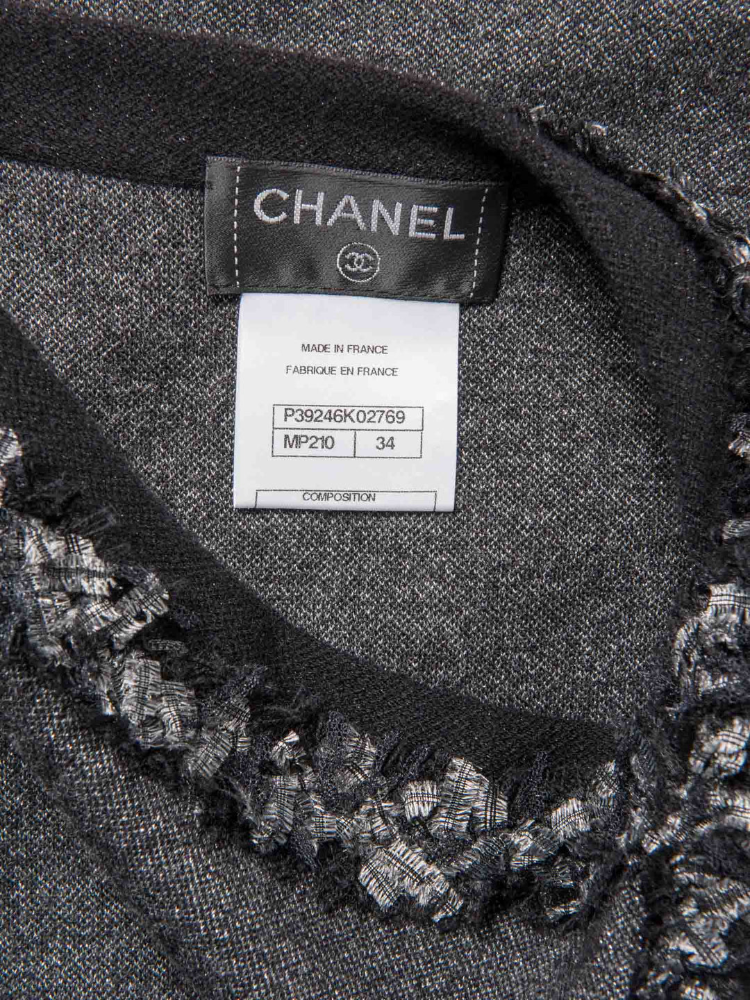 Top Quality Chanel Cashmere Silk Fringe Dress Heather Grey