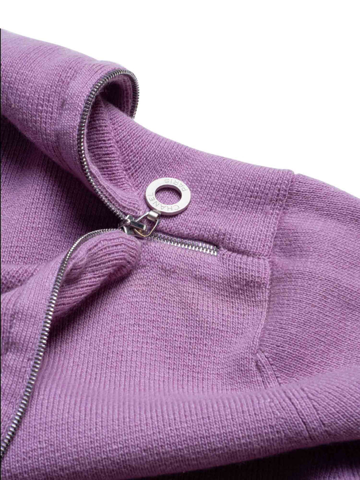 Top Quality Chanel Cashmere Zipper Sweater Lavender