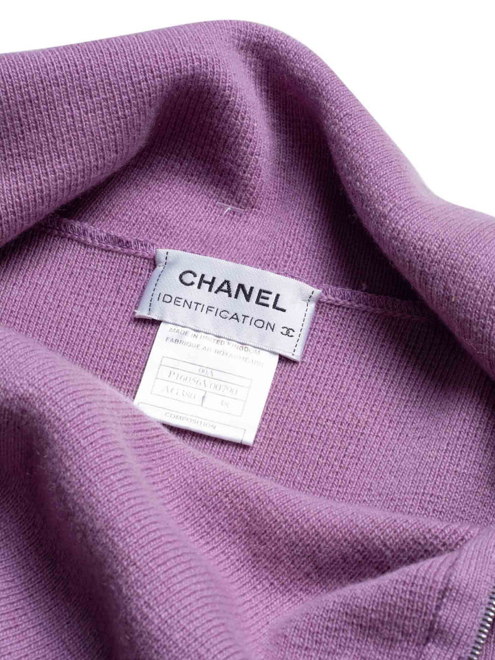 Top Quality Chanel Cashmere Zipper Sweater Lavender