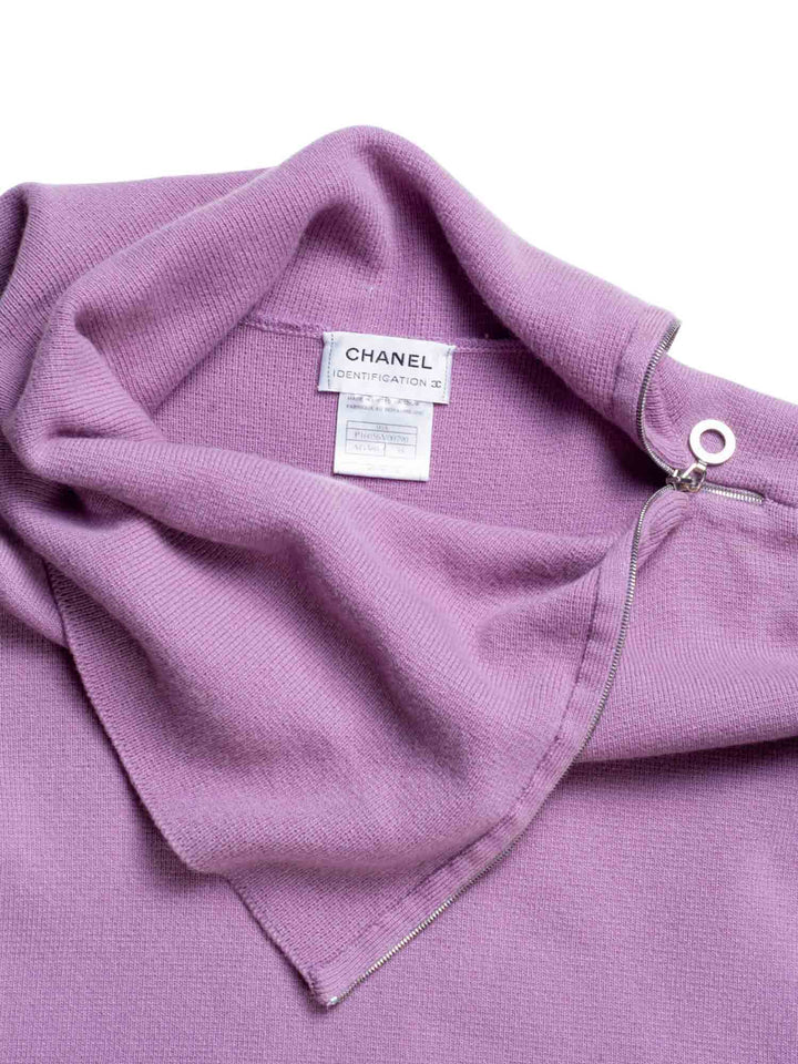 Top Quality Chanel Cashmere Zipper Sweater Lavender