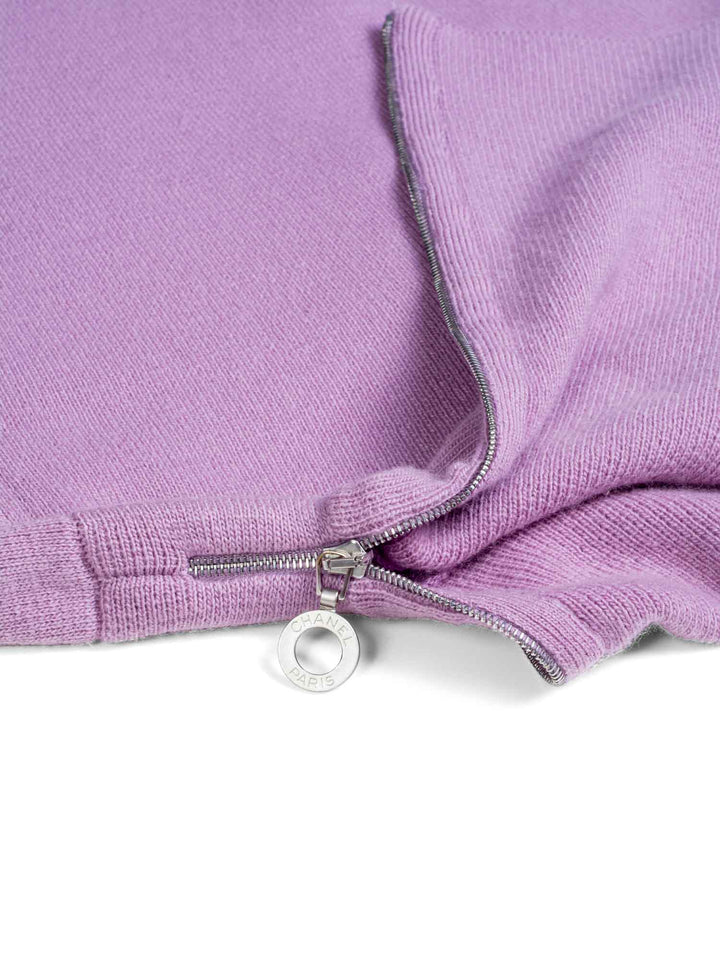 Top Quality Chanel Cashmere Zipper Sweater Lavender
