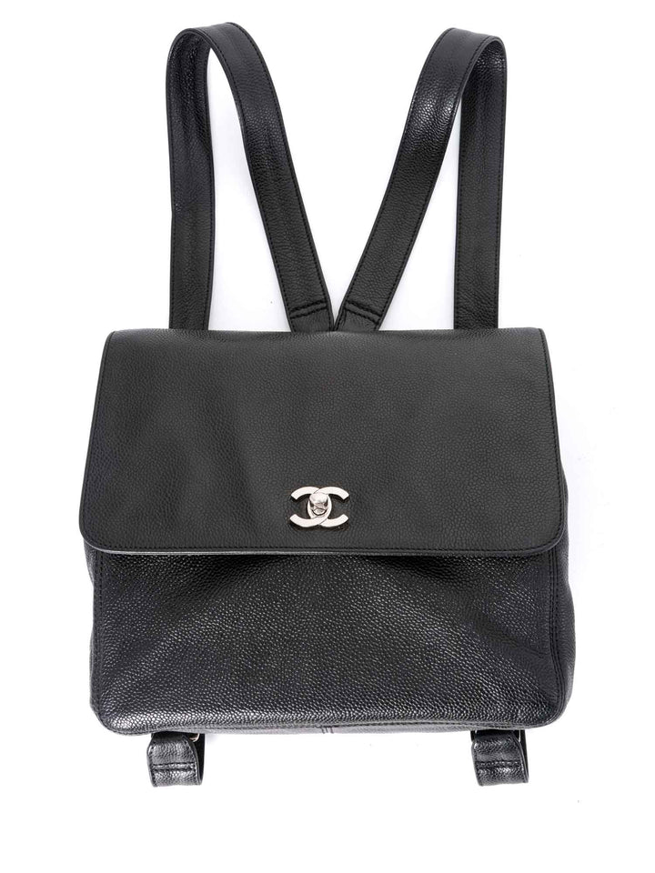 Top Quality Chanel Caviar CC Logo Backpack Black