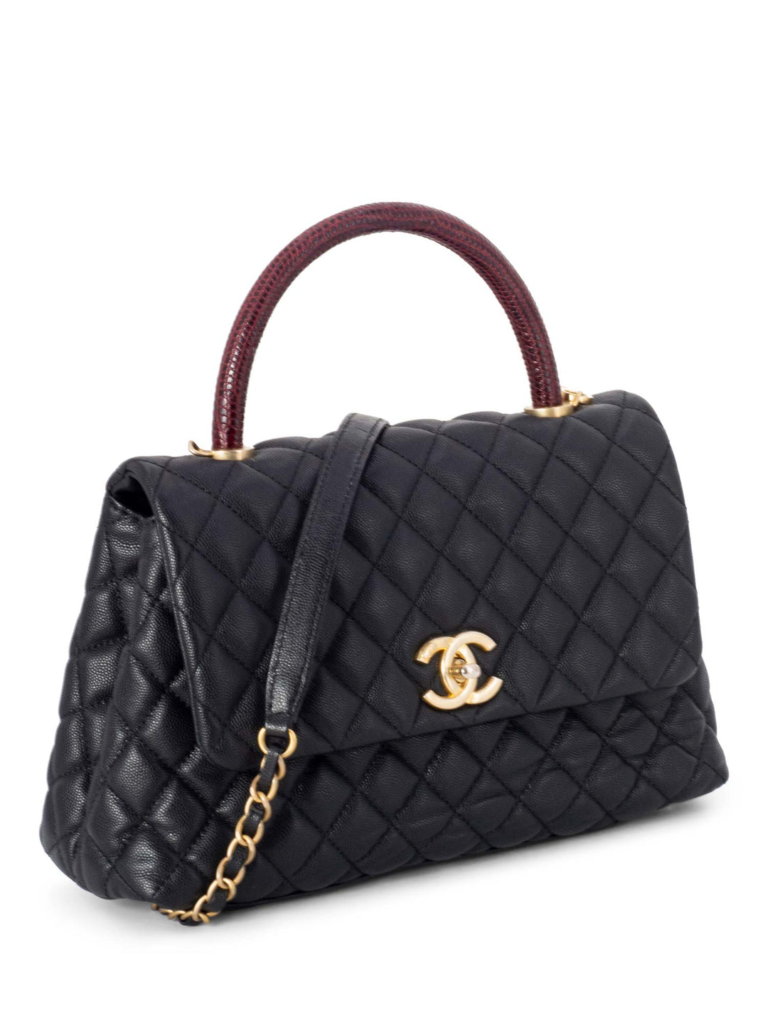 Top Quality Chanel Caviar Coco Top Handle Medium Flap Bag