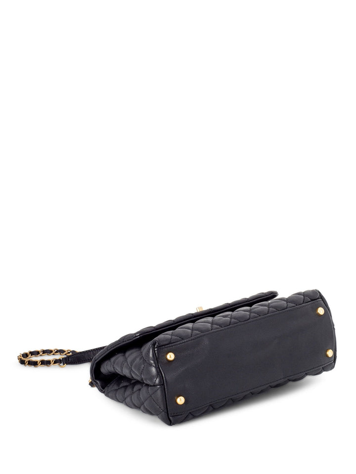 Top Quality Chanel Caviar Coco Top Handle Medium Flap Bag