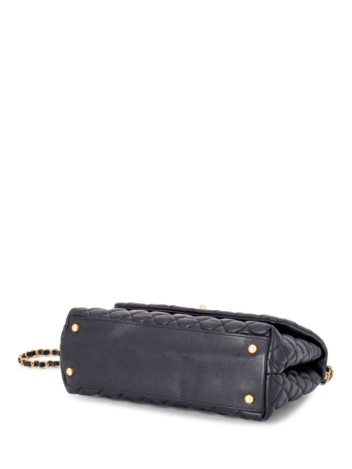 Top Quality Chanel Caviar Coco Top Handle Medium Flap Bag