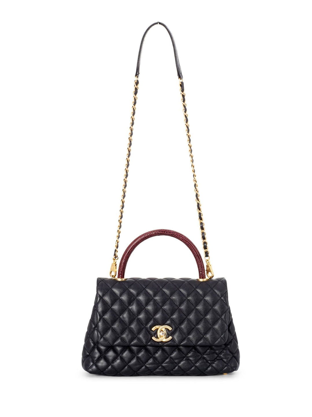 Top Quality Chanel Caviar Coco Top Handle Medium Flap Bag