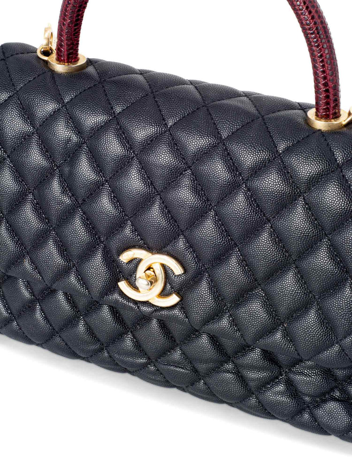 Top Quality Chanel Caviar Coco Top Handle Medium Flap Bag