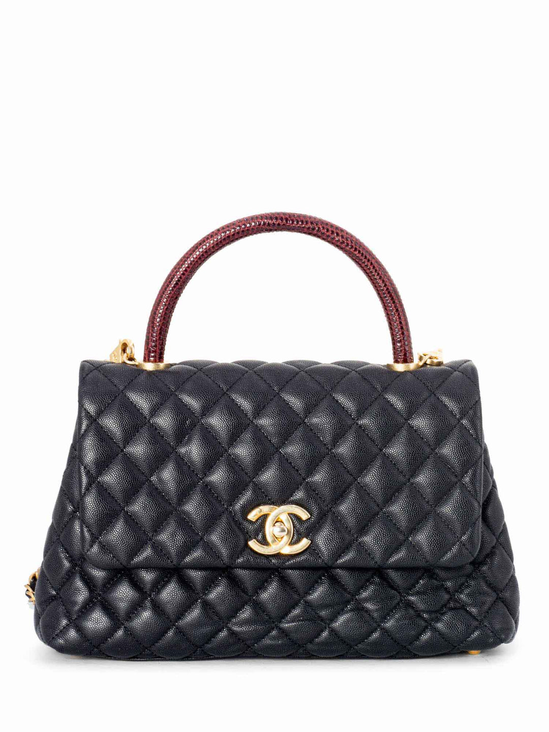 Top Quality Chanel Caviar Coco Top Handle Medium Flap Bag