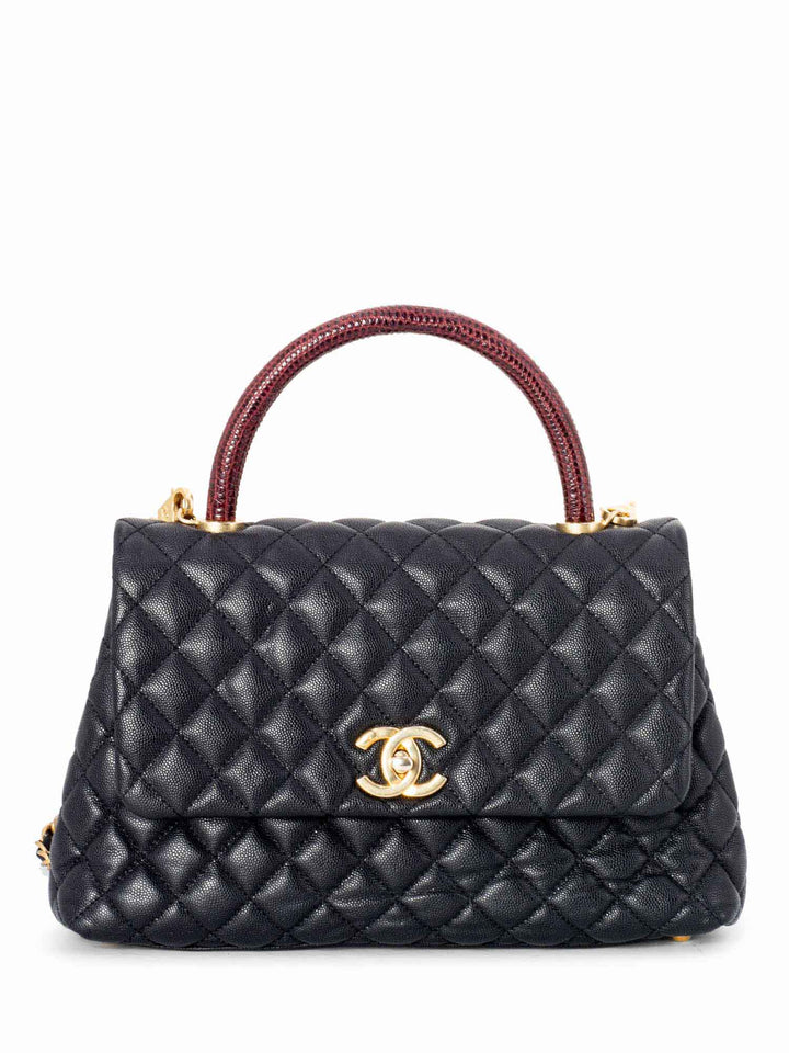 Top Quality Chanel Caviar Coco Top Handle Medium Flap Bag