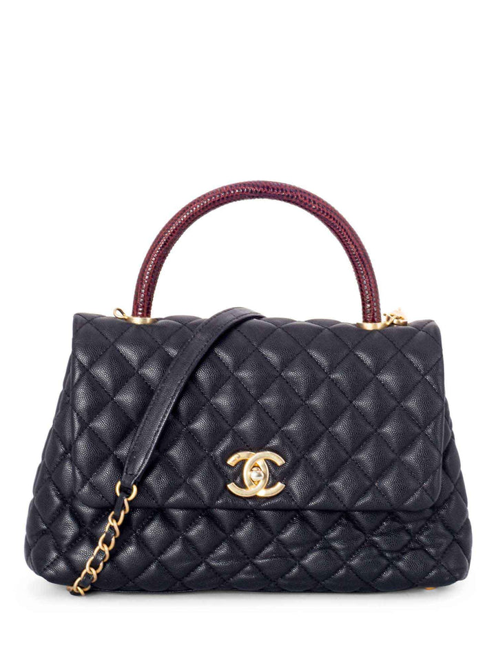 Top Quality Chanel Caviar Coco Top Handle Medium Flap Bag