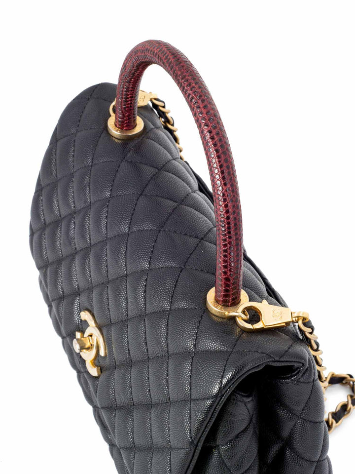 Top Quality Chanel Caviar Coco Top Handle Medium Flap Bag