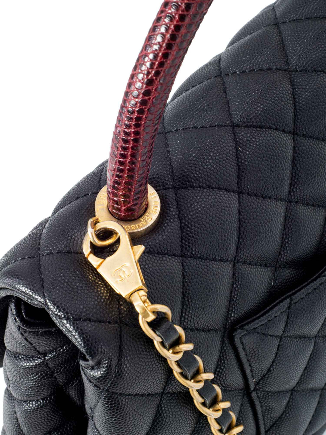 Top Quality Chanel Caviar Coco Top Handle Medium Flap Bag
