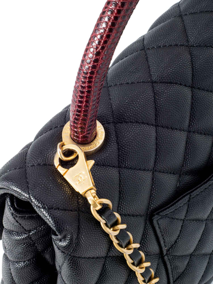 Top Quality Chanel Caviar Coco Top Handle Medium Flap Bag
