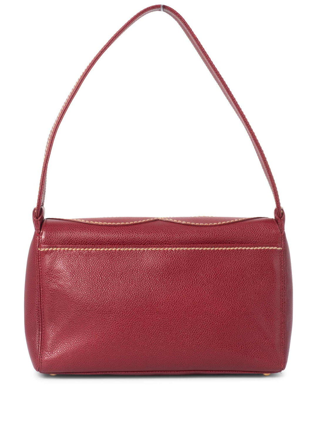 Top Quality Chanel Caviar Leather CC Logo Flap Hobo Bag Red