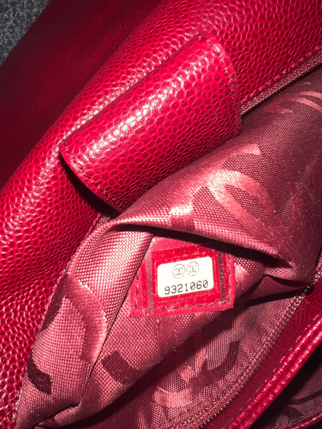 Top Quality Chanel Caviar Leather CC Logo Flap Hobo Bag Red