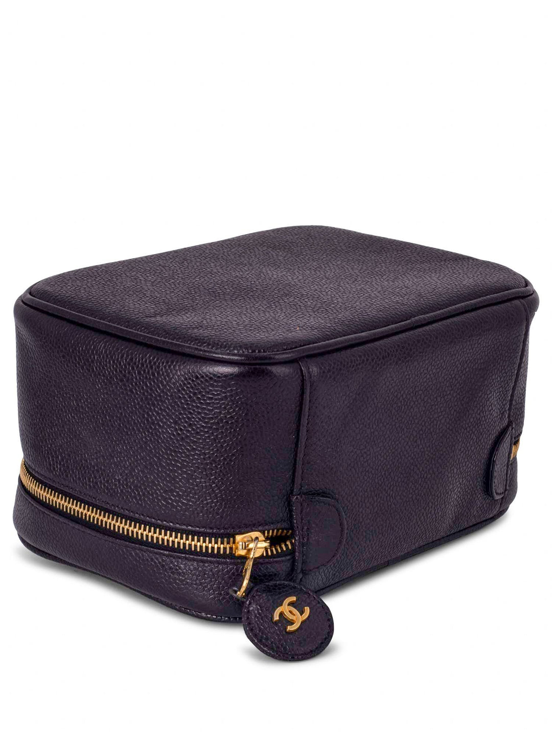 Top Quality Chanel Caviar Leather CC Logo Small Vanity Bag Black