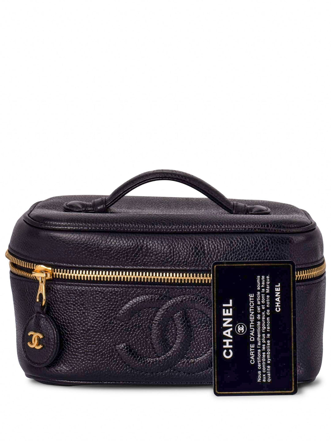 Top Quality Chanel Caviar Leather CC Logo Small Vanity Bag Black