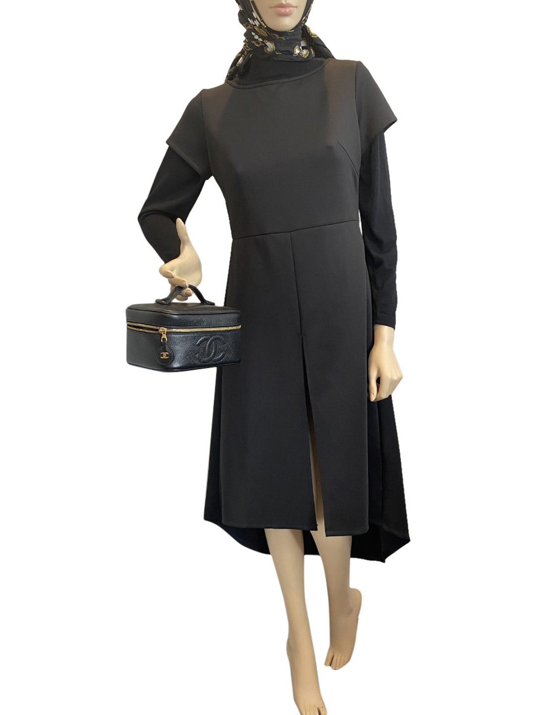 Top Quality Chanel Caviar Leather CC Logo Small Vanity Bag Black