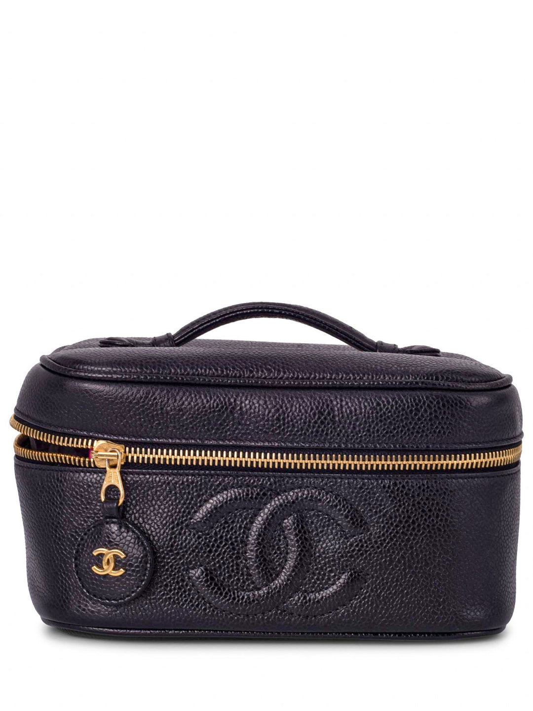 Top Quality Chanel Caviar Leather CC Logo Small Vanity Bag Black