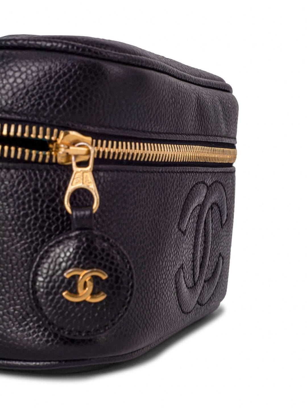 Top Quality Chanel Caviar Leather CC Logo Small Vanity Bag Black