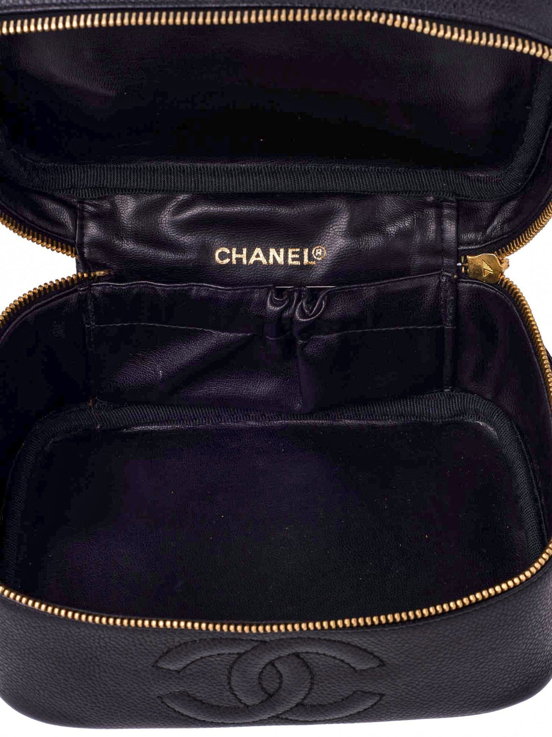 Top Quality Chanel Caviar Leather CC Logo Small Vanity Bag Black