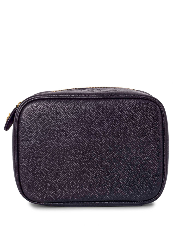 Top Quality Chanel Caviar Leather CC Logo Small Vanity Bag Black