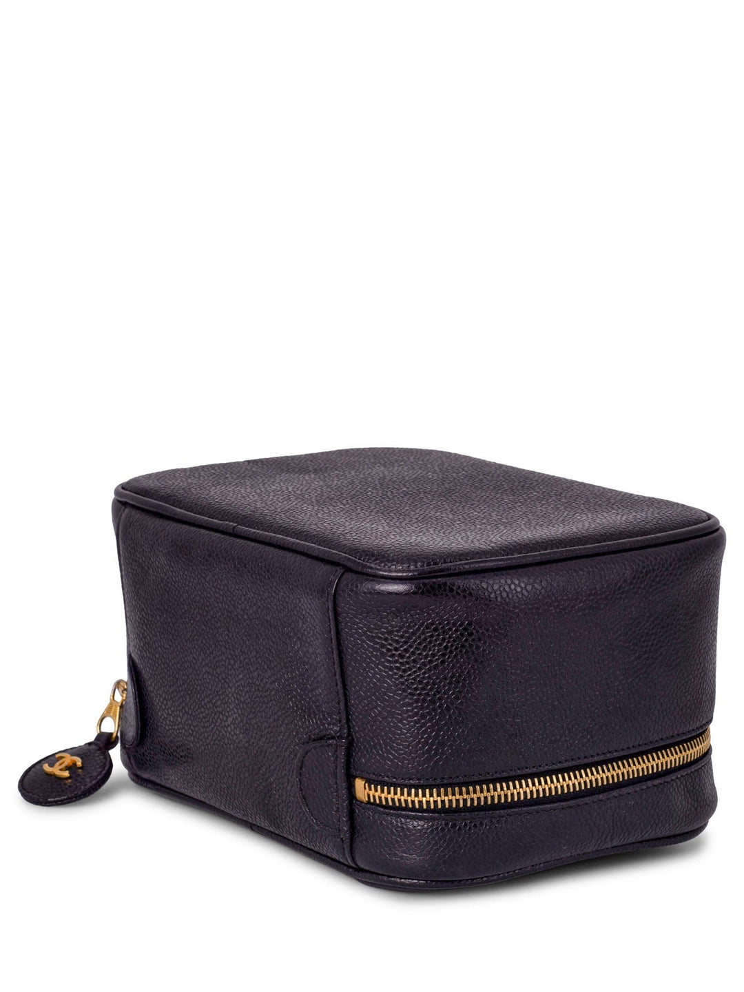 Top Quality Chanel Caviar Leather CC Logo Small Vanity Bag Black