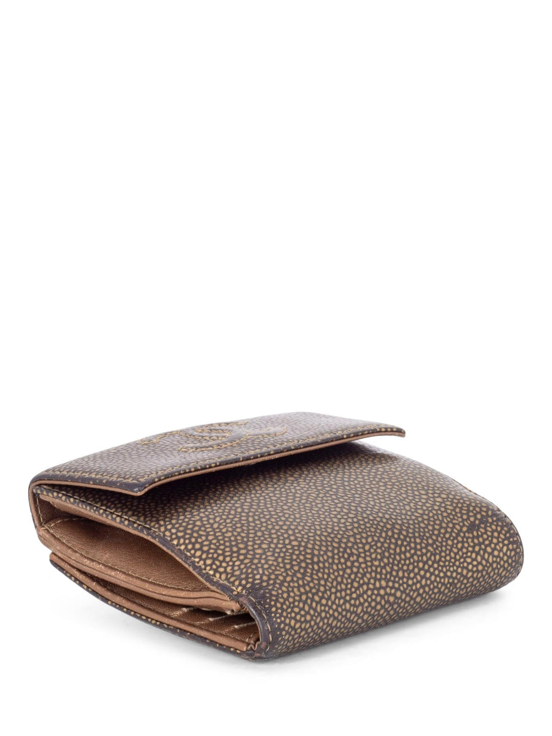 Top Quality Chanel Caviar Leather CC Logo Timeless Bifold Wallet Brown