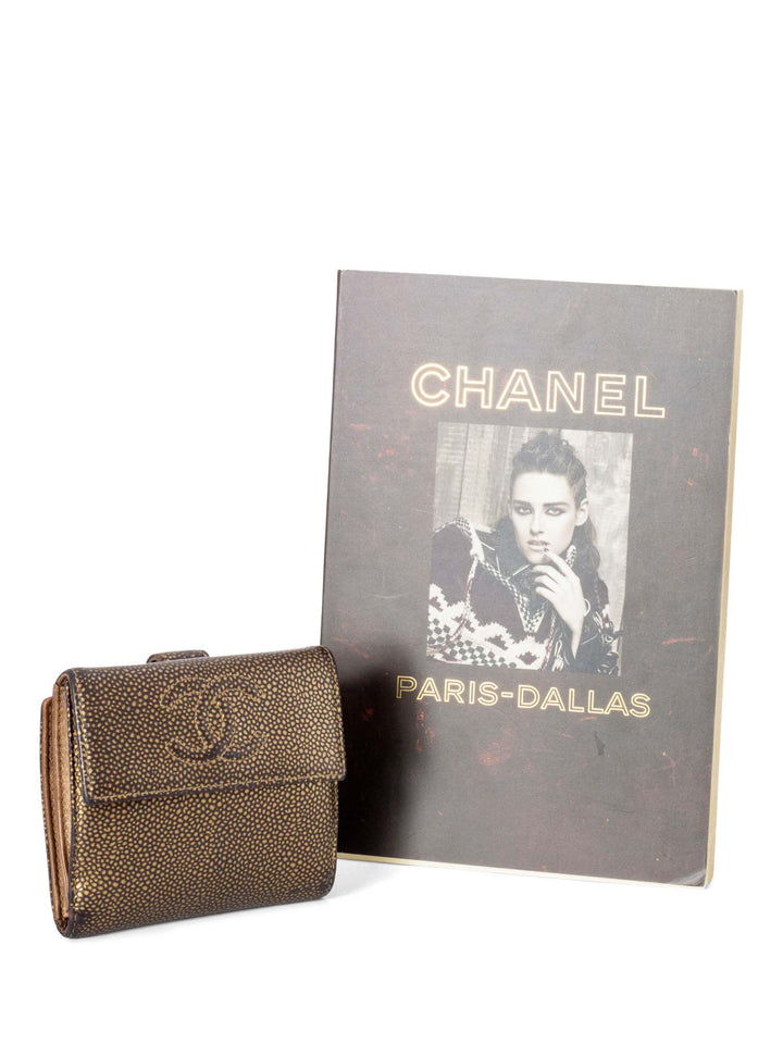 Top Quality Chanel Caviar Leather CC Logo Timeless Bifold Wallet Brown