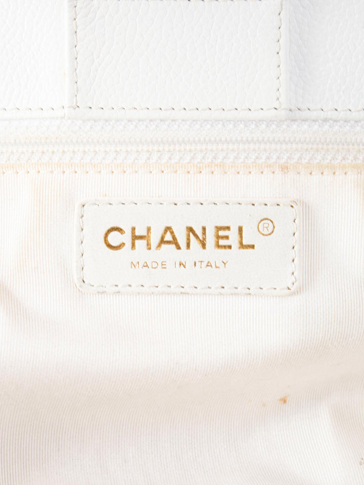Top Quality Chanel Caviar Leather Cerf Executive Shopper Tote White