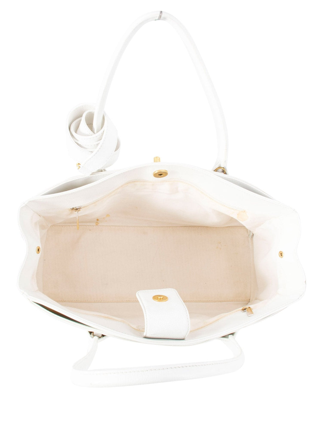 Top Quality Chanel Caviar Leather Cerf Executive Shopper Tote White