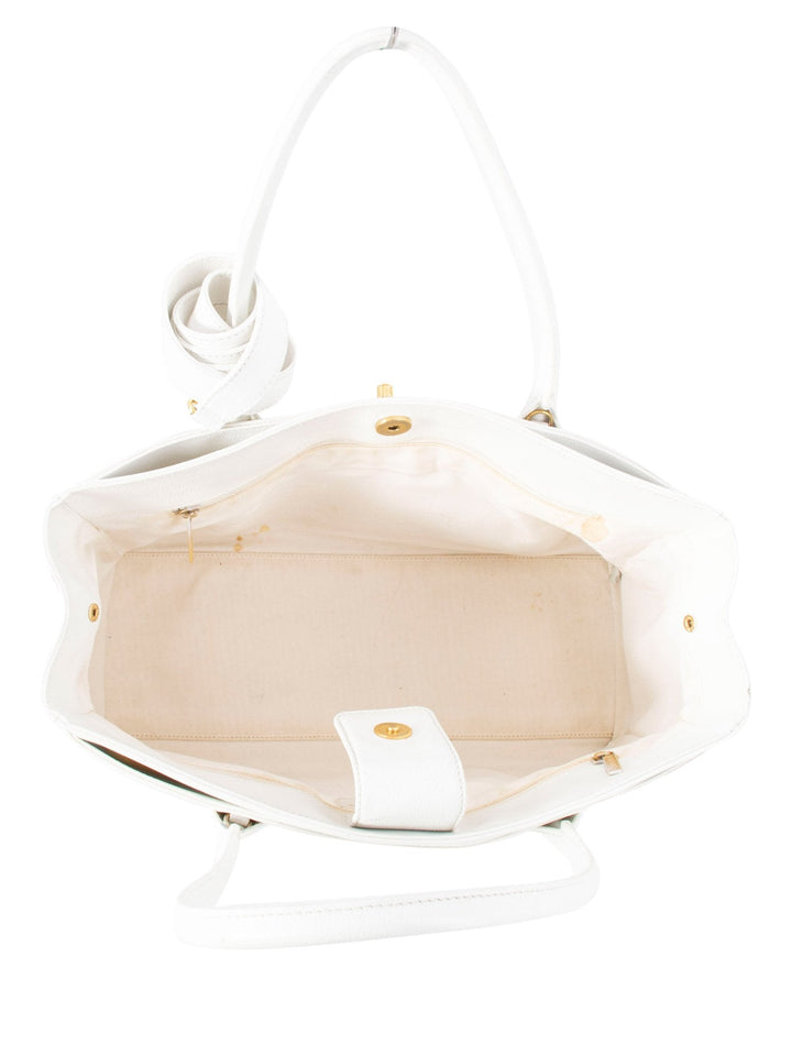 Top Quality Chanel Caviar Leather Cerf Executive Shopper Tote White