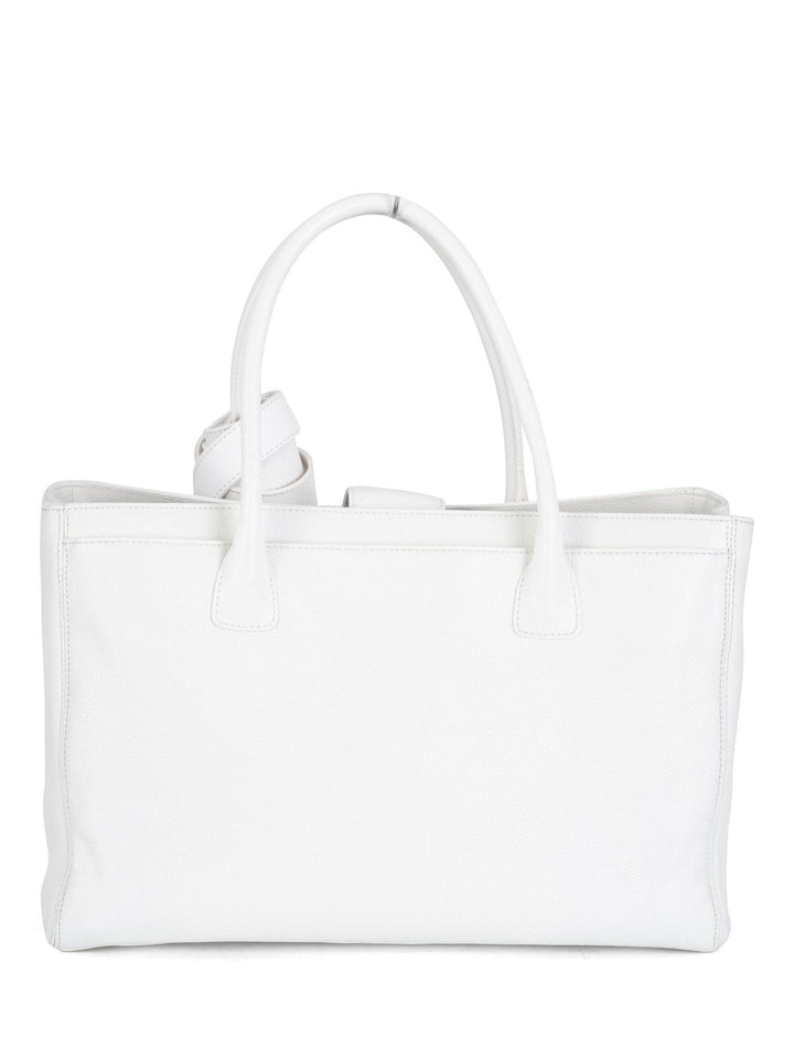 Top Quality Chanel Caviar Leather Cerf Executive Shopper Tote White