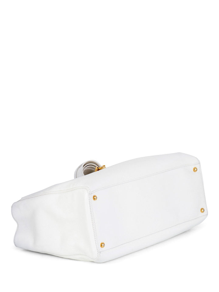 Top Quality Chanel Caviar Leather Cerf Executive Shopper Tote White