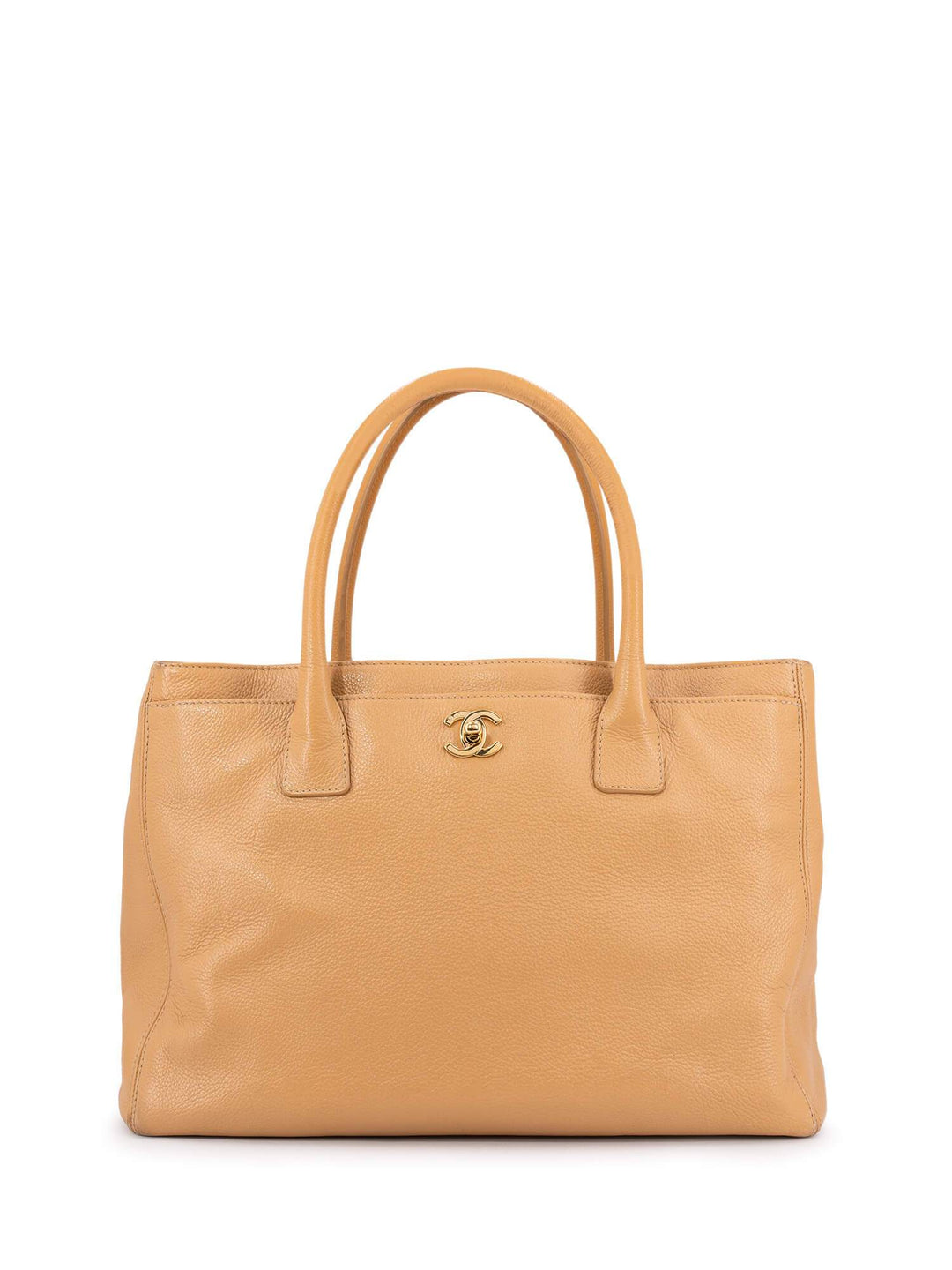 Top Quality Chanel Caviar Leather Cerf Shopper Bag Beige