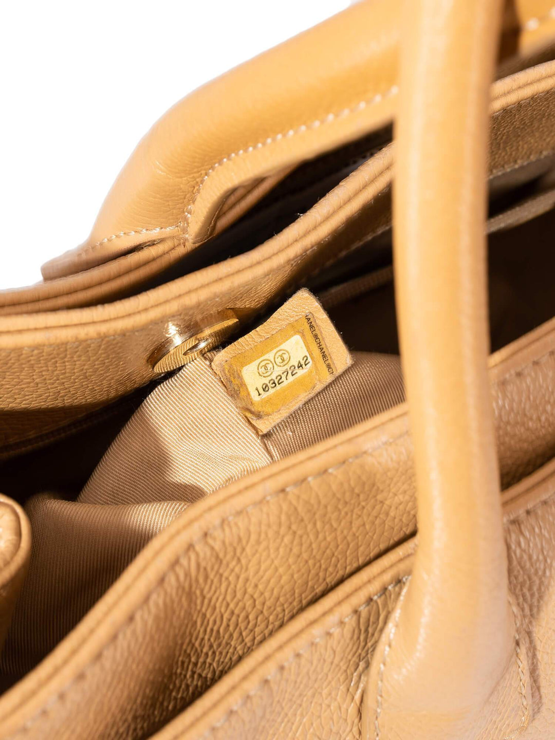 Top Quality Chanel Caviar Leather Cerf Shopper Bag Beige