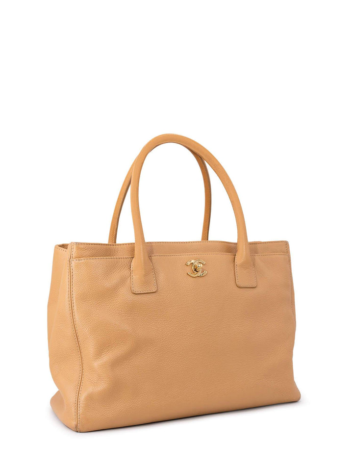Top Quality Chanel Caviar Leather Cerf Shopper Bag Beige