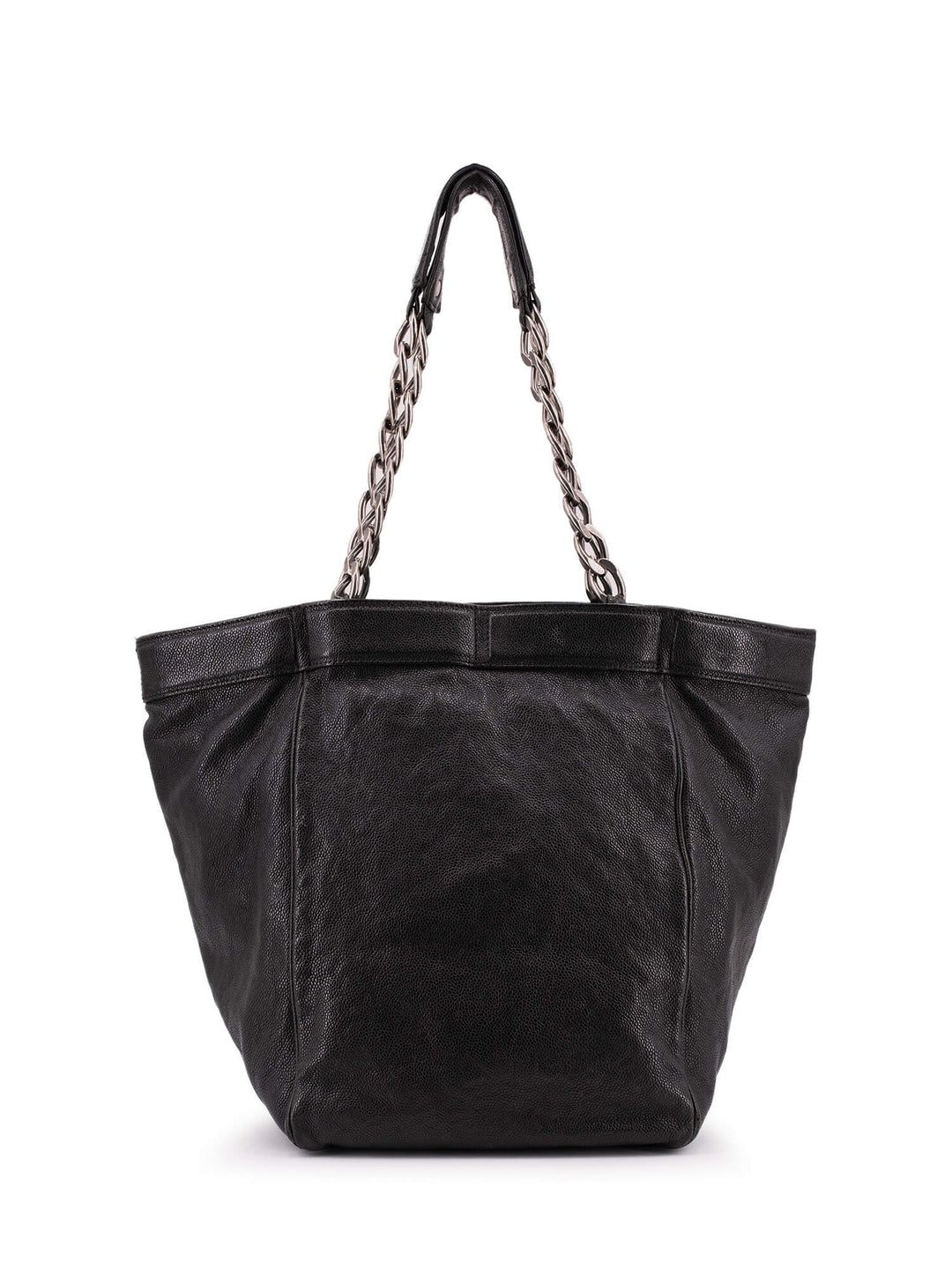 Top Quality Chanel Caviar Leather Large CC Logo Shopper Bag Black