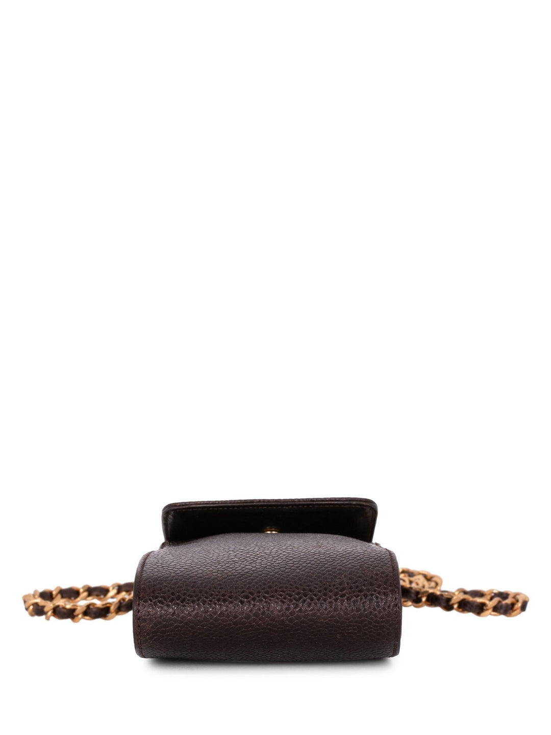 Top Quality Chanel Caviar Leather Phone Messenger Bag Brown