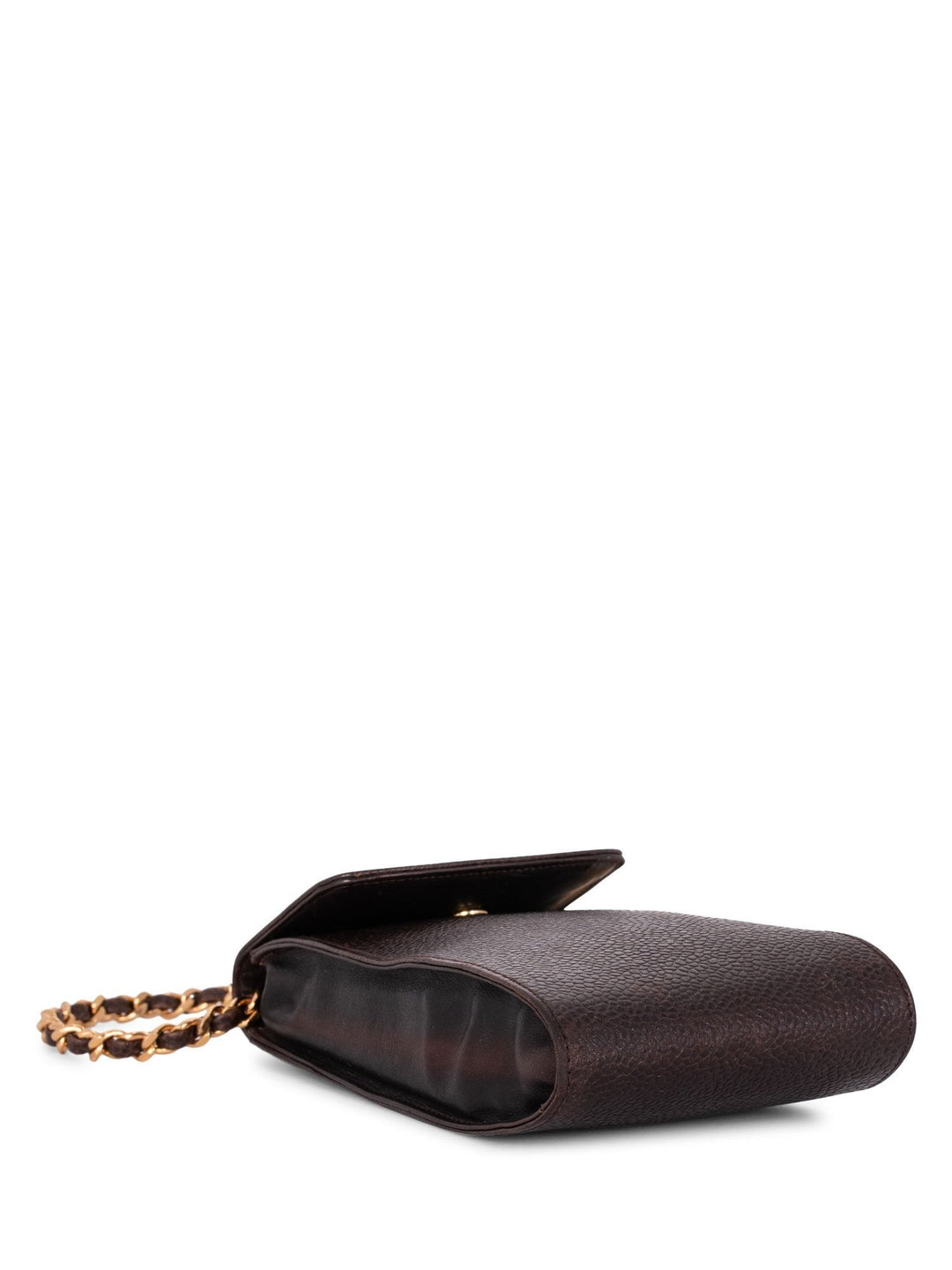 Top Quality Chanel Caviar Leather Phone Messenger Bag Brown