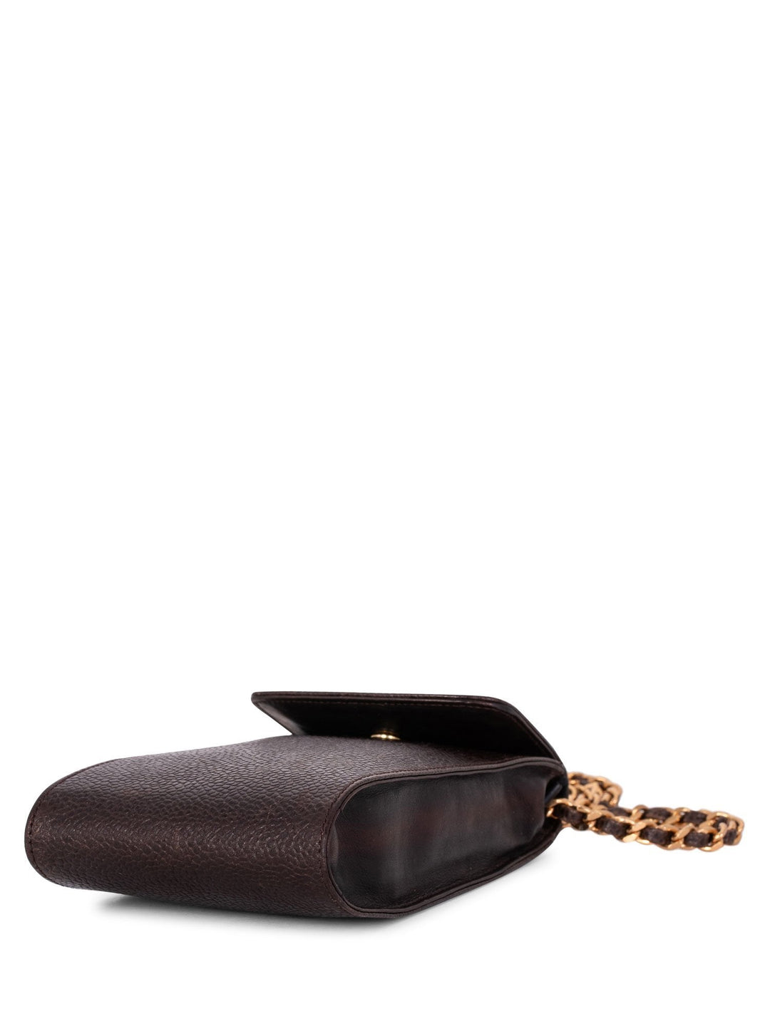 Top Quality Chanel Caviar Leather Phone Messenger Bag Brown