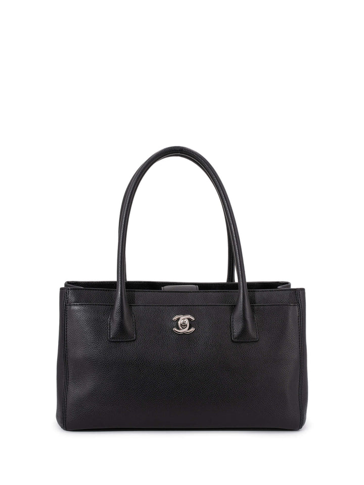 Top Quality Chanel Caviar Leather Small Cerf Shopper Bag Black