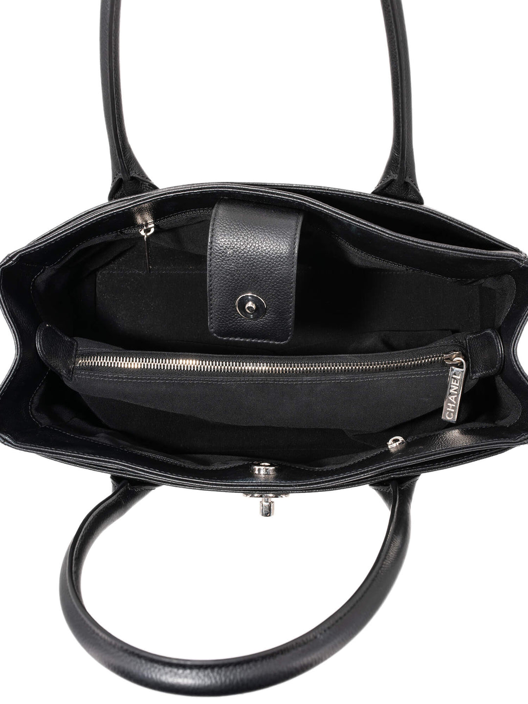 Top Quality Chanel Caviar Leather Small Cerf Shopper Bag Black