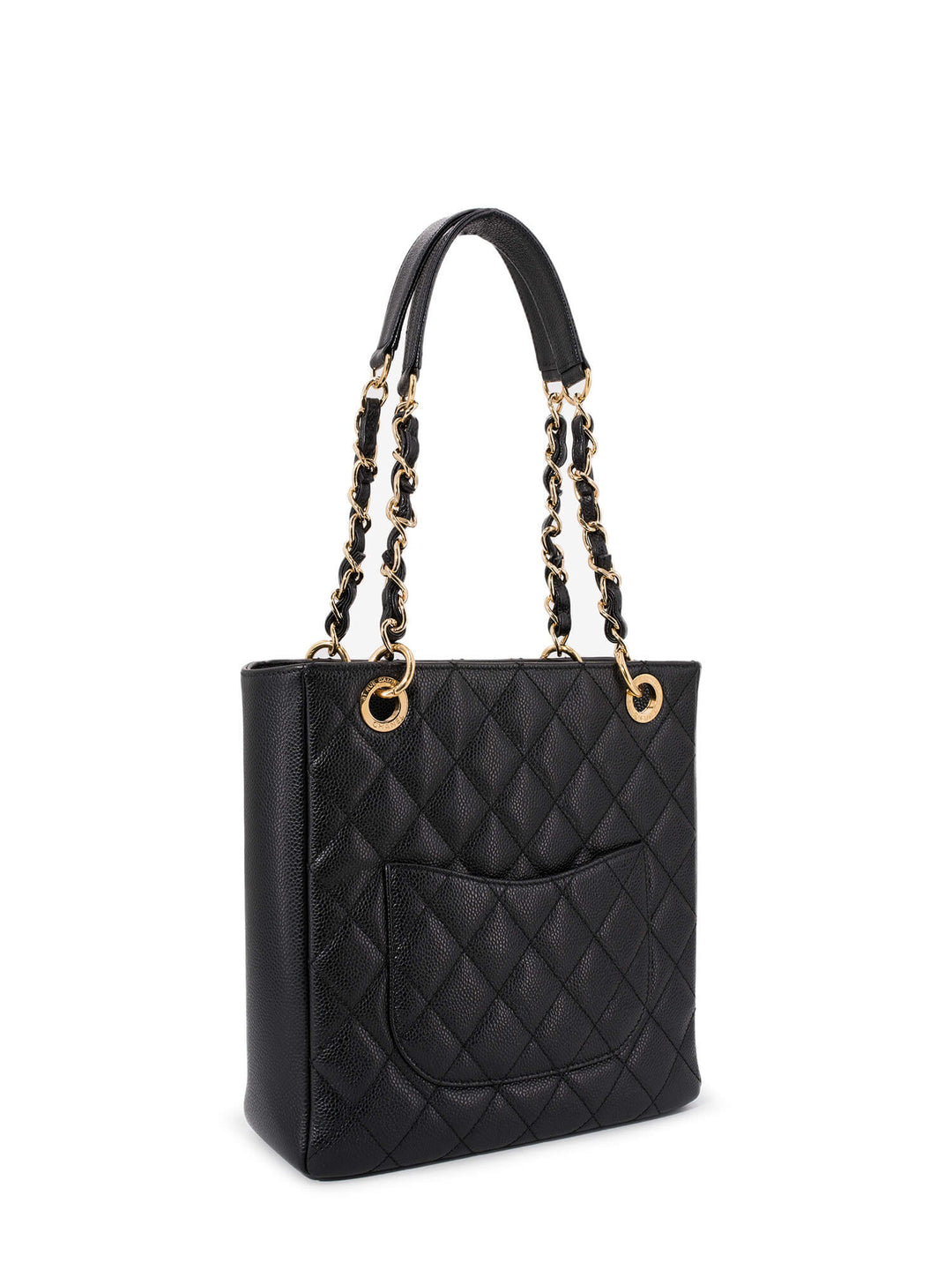 Top Quality Chanel Caviar Quilted CC Logo PST Bag Black