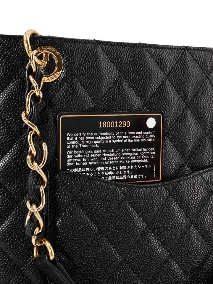 Top Quality Chanel Caviar Quilted CC Logo PST Bag Black